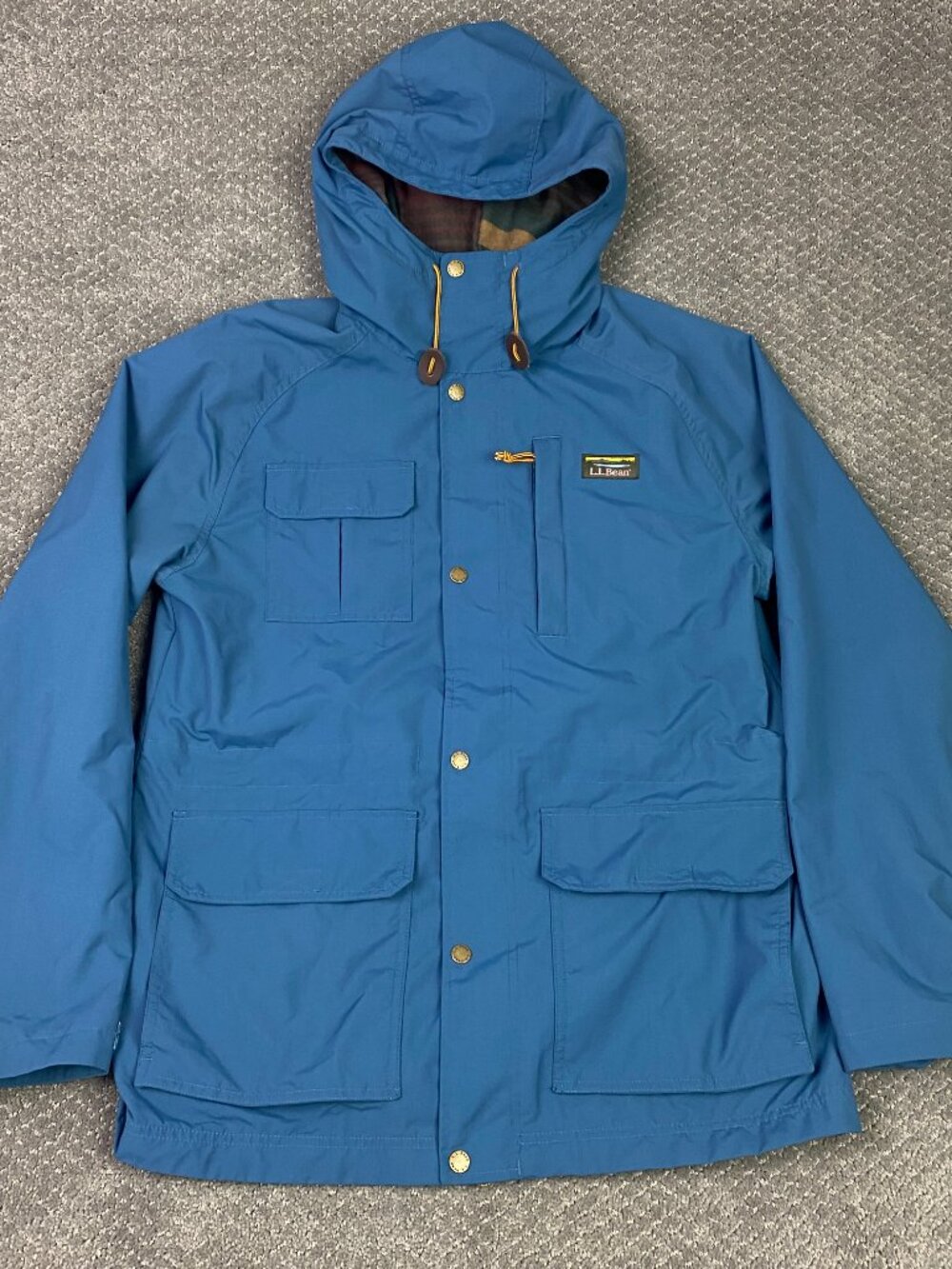LL Bean Mountain Classic Jacket Parka Mens Medium Blue Water Resistant Light